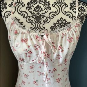 Strappy Sundress delicate victorian rose bud print 🌹